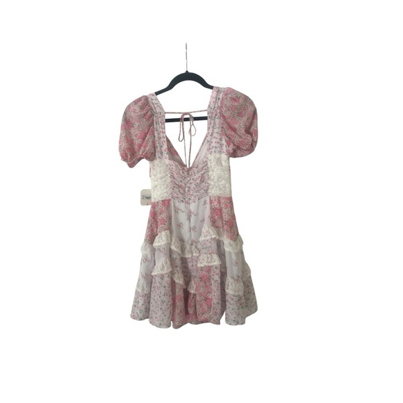 NWT Altar’s State Pink Ruffle Mini Dress - Picture 4 of 4